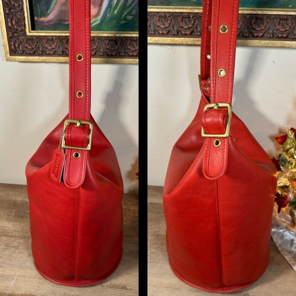 ❤️SOLD❤️Vintage Coach Red Duffle Sac 9085 - Picture 6 of 12